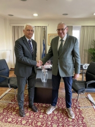 Συνάντηση εργασίας Αντιπεριφερειάρχη Αχαΐας, Φωκίωνα Ζαΐμη με τον Γενικό Γραμματέα Αυτοδιοίκησης και Αποκέντρωσης, Θανάση Μπαλέρμπα, στο Υπουργείο Εσωτερικών