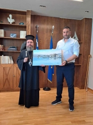 Εθιμοτυπική επίσκεψη του Μητροπολίτη Αιτωλίας και Ακαρνανίας κ. Δαμασκηνού στον Αντιπεριφερειάρχη, Θ. Μαυρομμάτη